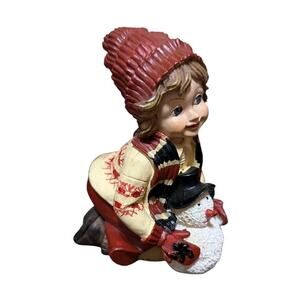 Vtg Bethany Lowe Victorian Christmas Winter Child Girl Snowman Figurine